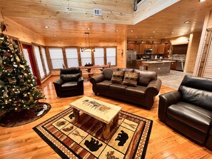 Smart TV, fireplace, video games, foosball