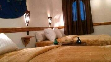 Desk, free WiFi, bed sheets