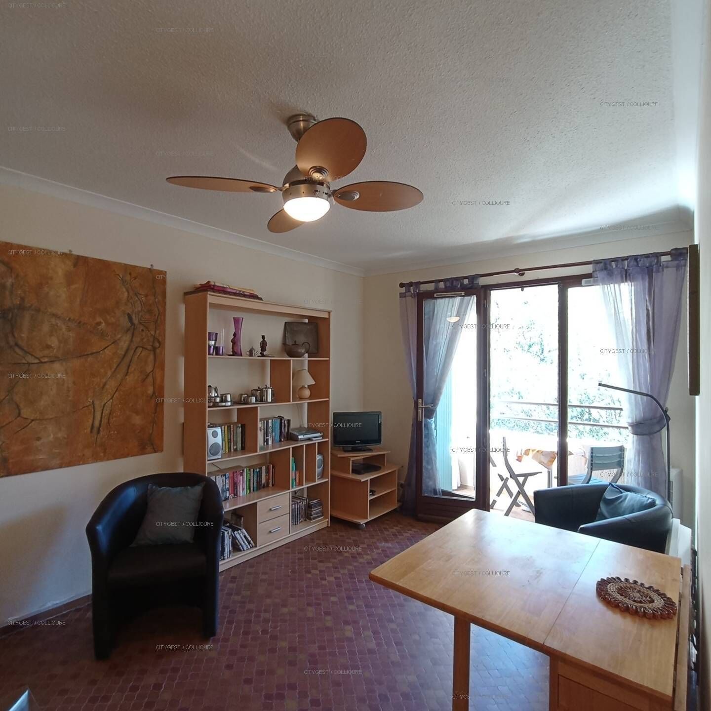 TV, DVD player, table tennis, books
