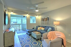 Smart TV, fireplace, video games, printers