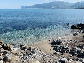 On the beach, beach towels