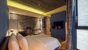 Premium bedding, down comforters, individually decorated