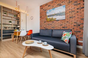 Superior Apartment | Living room | Flat-screen TV - Stare Bielany 2-Bedroom Apartment (Warsaw)