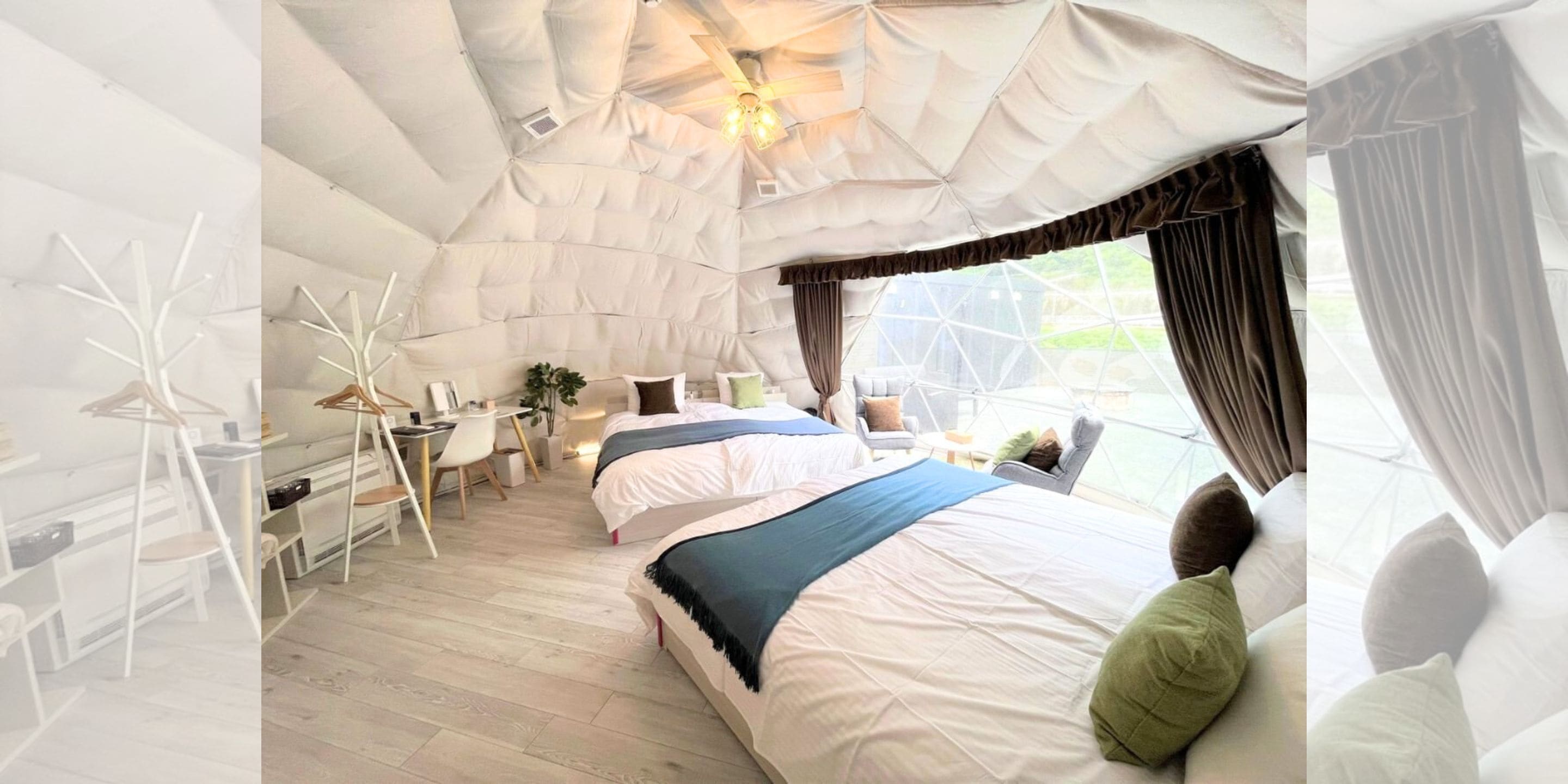 Barraca grand, para não fumantes, sauna seca (Gramping with Open Air Bath) | Wi-Fi de cortesia, roupa de cama