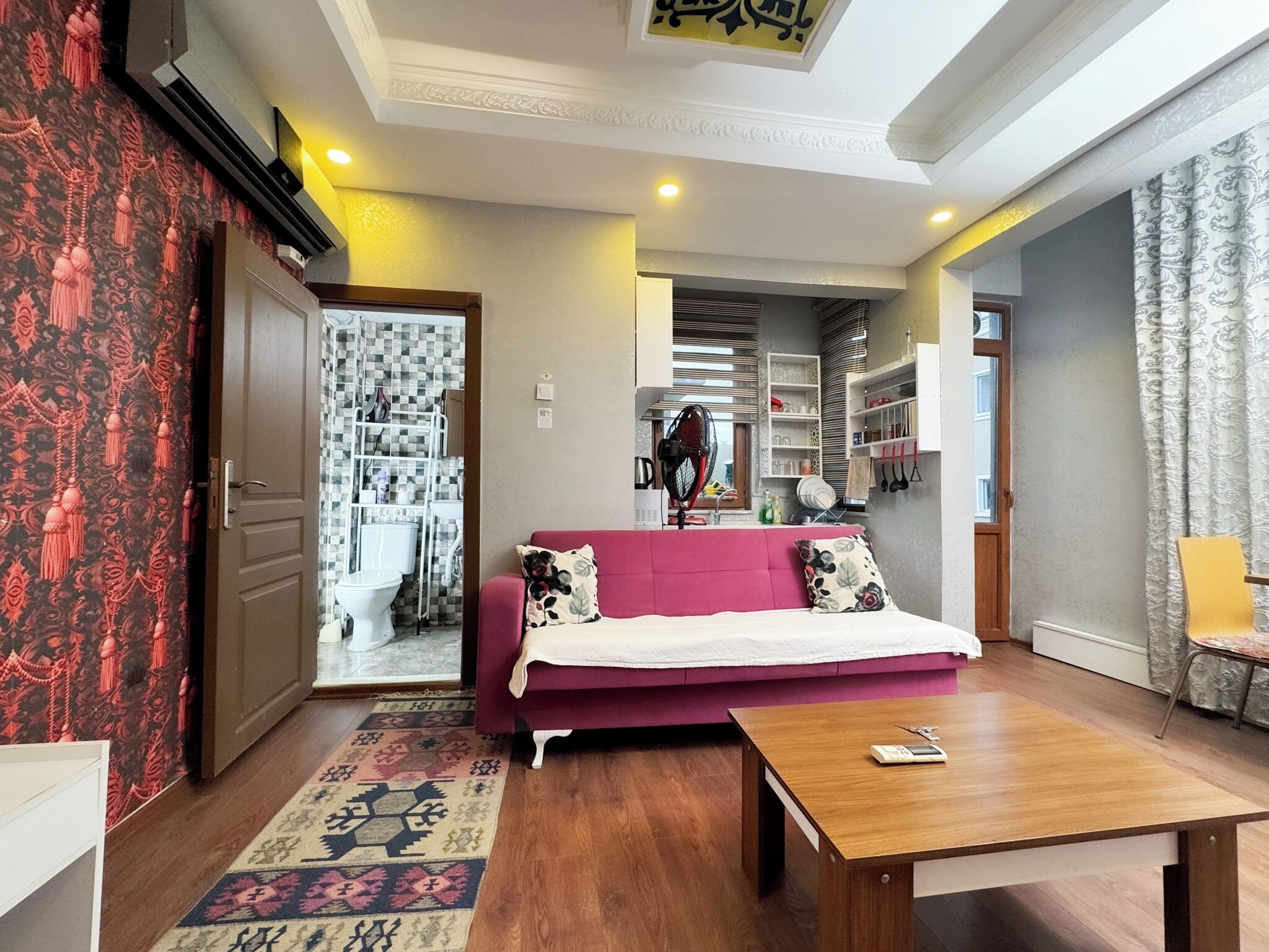 Family Apartment, 2 Bedrooms, Kitchen, City View | Living area | 55-inch LCD TV with satellite channels