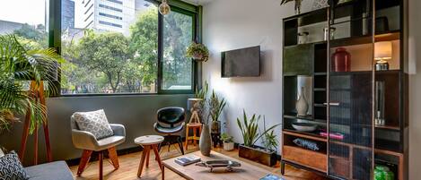 Apartamento, no fumadores | Sala de estar | Una televisión de pantalla plana