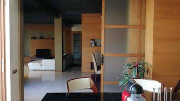 Villa | Living area | 56-inch flat-screen TV with satellite channels, TV