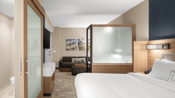 Individually decorated, individually furnished, desk, laptop workspace