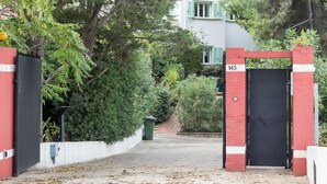 A gated entrance with a number 149 sign, surrounded by lush greenery and trees. - B&B Amoredimare (Polignano a Mare)