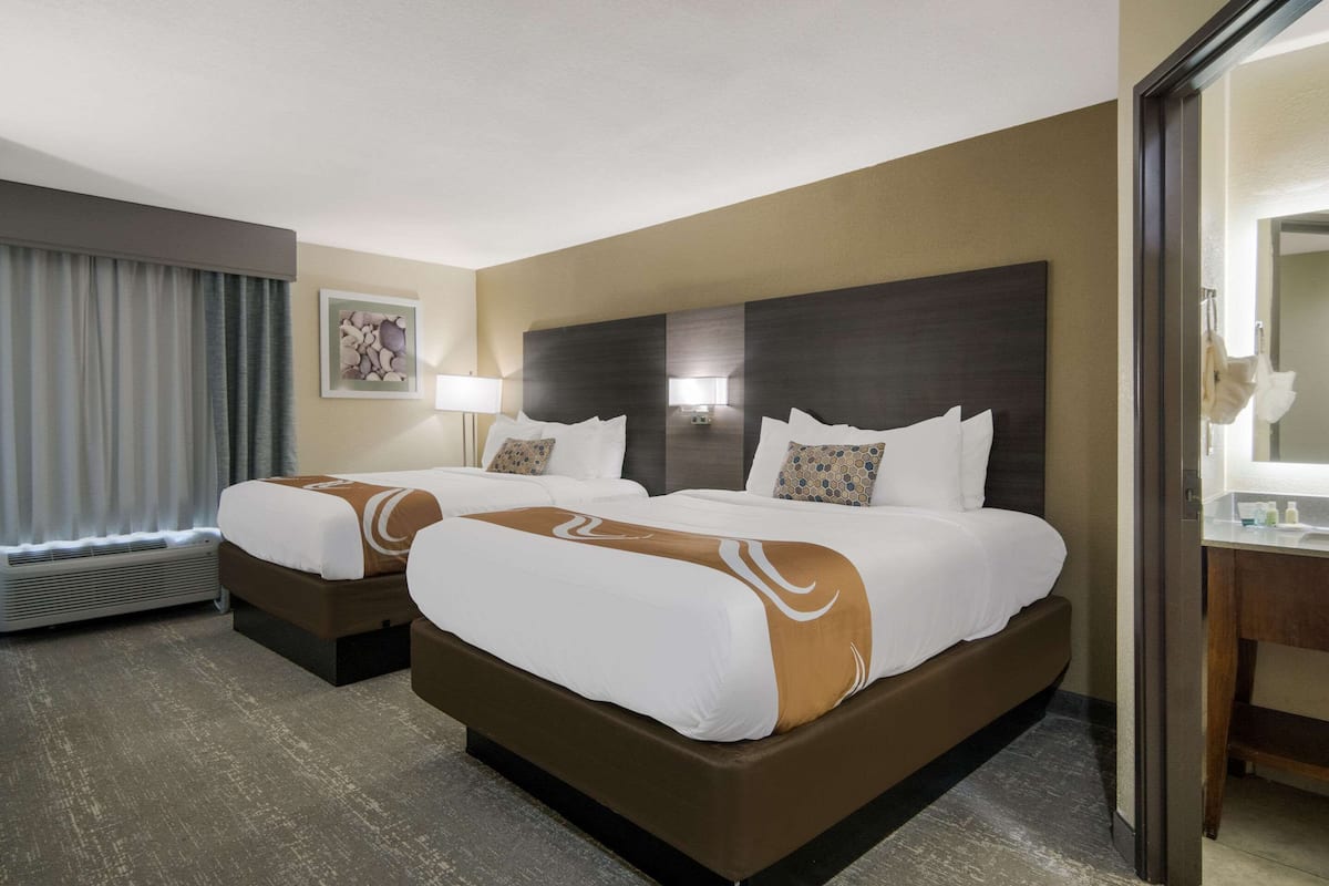 Standard Room, 2 Queen Beds, Non Smoking | Frette Italian sheets, premium bedding, pillowtop beds, desk