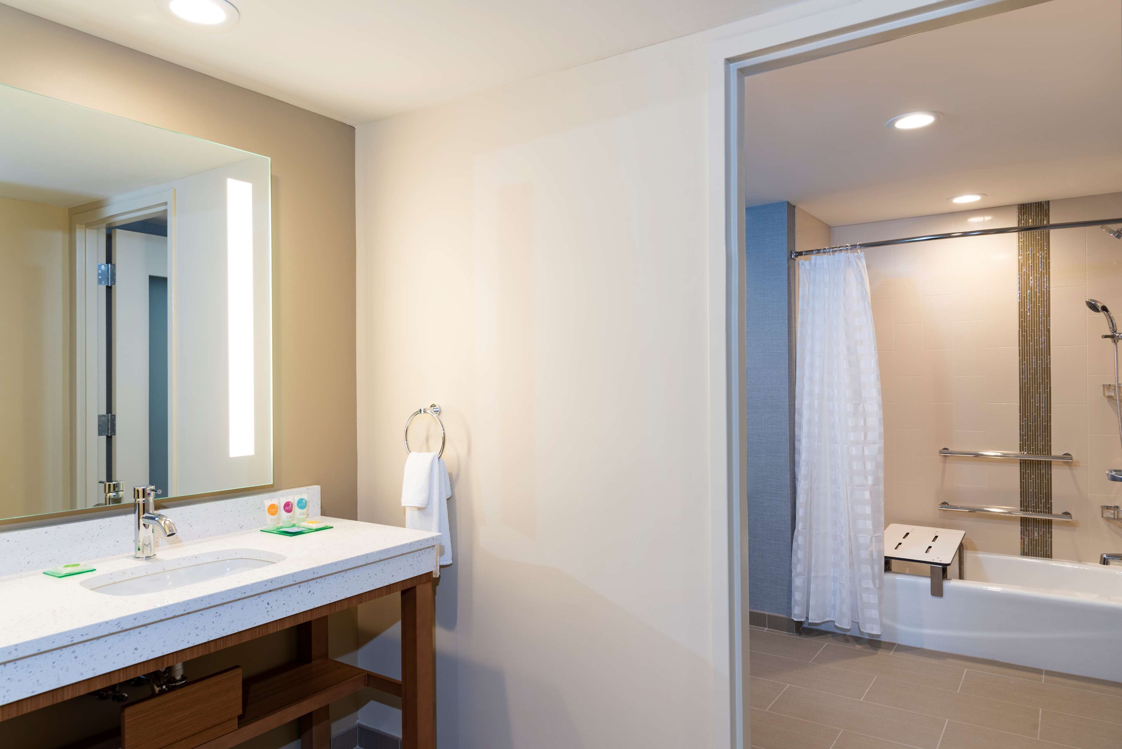 room, multiple beds, accessible, bathtub | bathroom | designer toiletries, hair dryer, towels