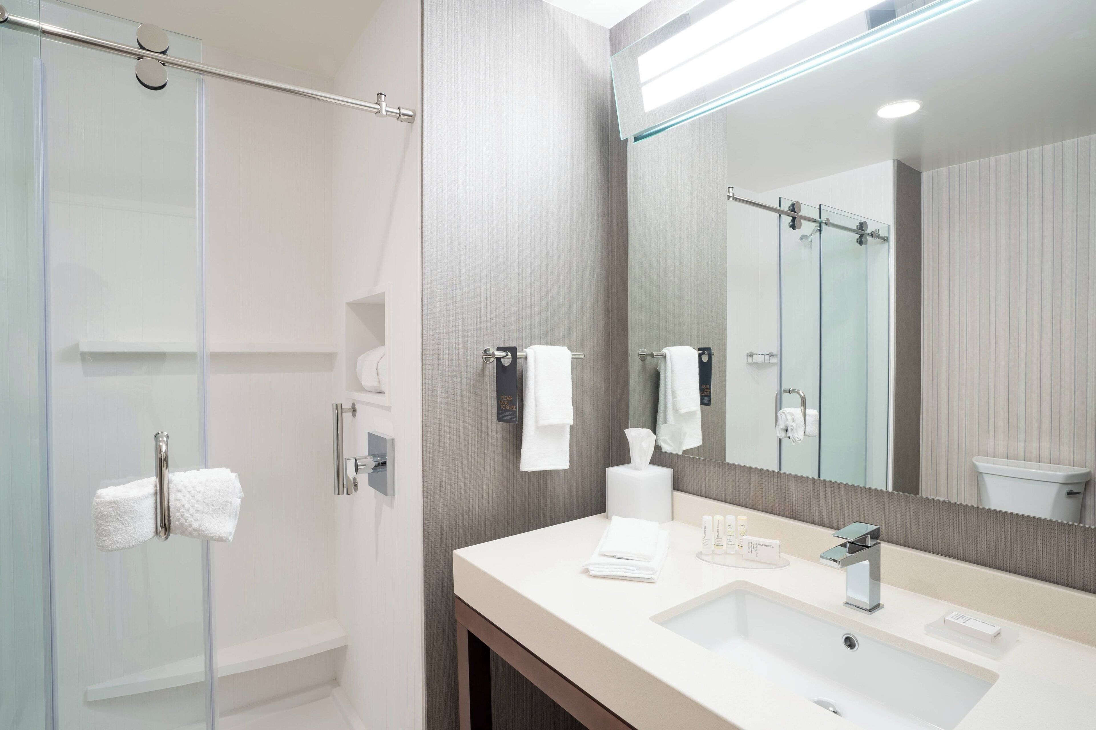 room, 1 king bed with sofa bed, non smoking | bathroom | free toiletries, hair dryer, towels, soap