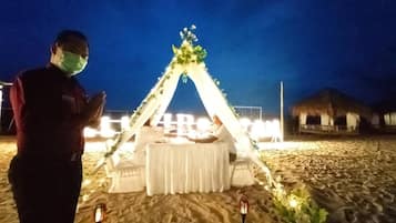 Outdoor banquet area