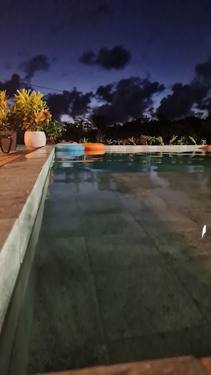 Outdoor pool, open 10:00 AM to 8:30 PM, pool loungers