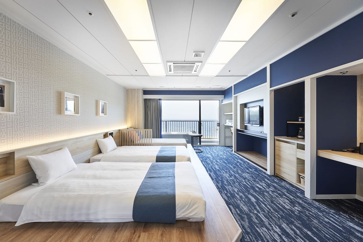 Kahden hengen deluxe-huone (kaksi sänkyä), tupakointi kielletty (Open-air bath, 1-3 persons) | Ylelliset vuodevaatteet, tallelokero huoneessa, työpöytä