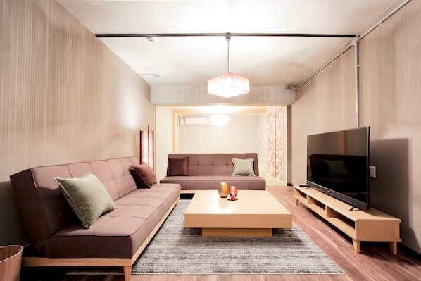 Apartment | Living area | Flat-screen TV - at TENCHA 01 (Osaka)