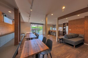 Exclusive Cottage | Living area | Flat-screen TV, fireplace - SILVER SPRAY Yamanakako (Yamanakako)
