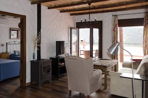 Télévision, cheminée, livres