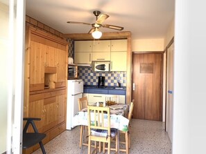 Fridge, microwave, stovetop, coffee/tea maker - Apartment with balcony, near Thermes, pets OK (Balaruc-les-Bains)