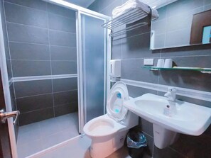 Double Room | Bathroom | Shower, free toiletries, hair dryer, slippers