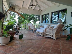 Terrace/patio - Oceanfront Luxury. Spectacular Sunsets and Mountain View. HHI Featured. Avalon. (Old Town)