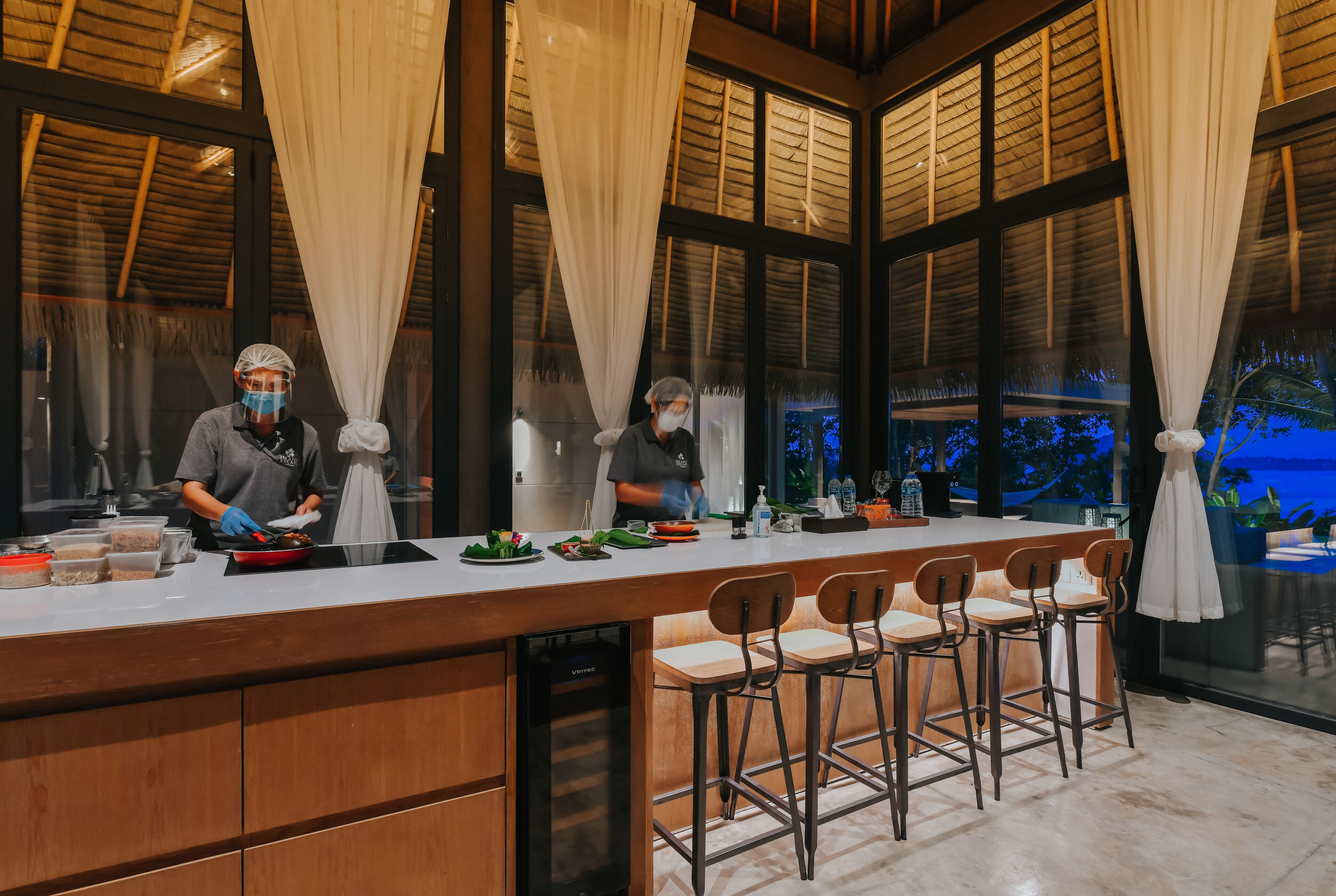 four-bedroom oceanview pool villa with round-trip boat transfer | private kitchenette | fridge, coffee/tea maker, electric kettle