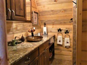 Shower, hair dryer, towels, toilet paper