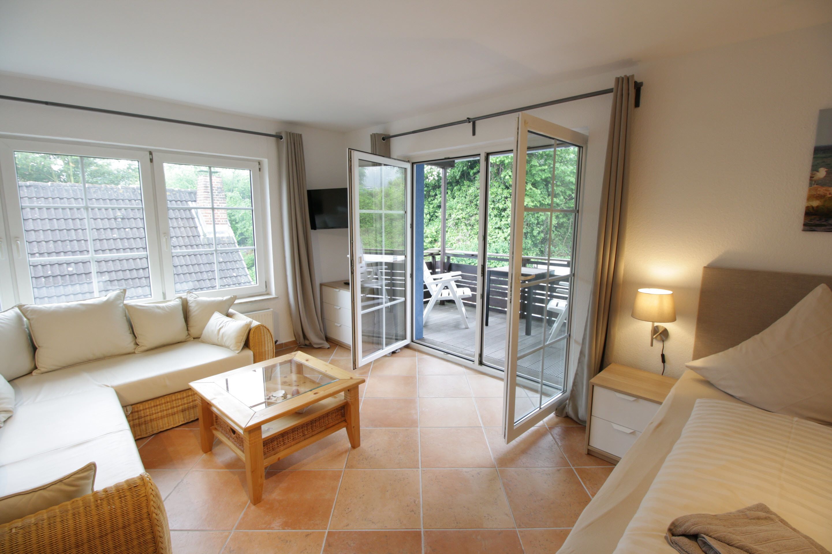 Studio, Balcony, Annex Building | Living area | TV