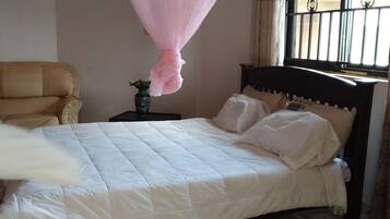 Individually decorated, individually furnished, desk, laptop workspace