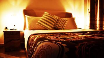 Individually decorated, individually furnished, desk, laptop workspace