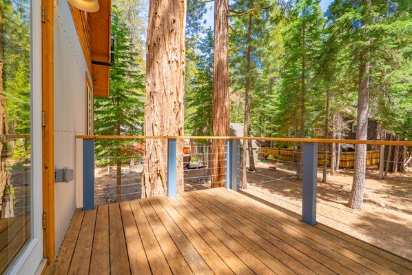 Terrace/patio - Modern West Shore Chalet - Walk to the Beach (Tahoma)