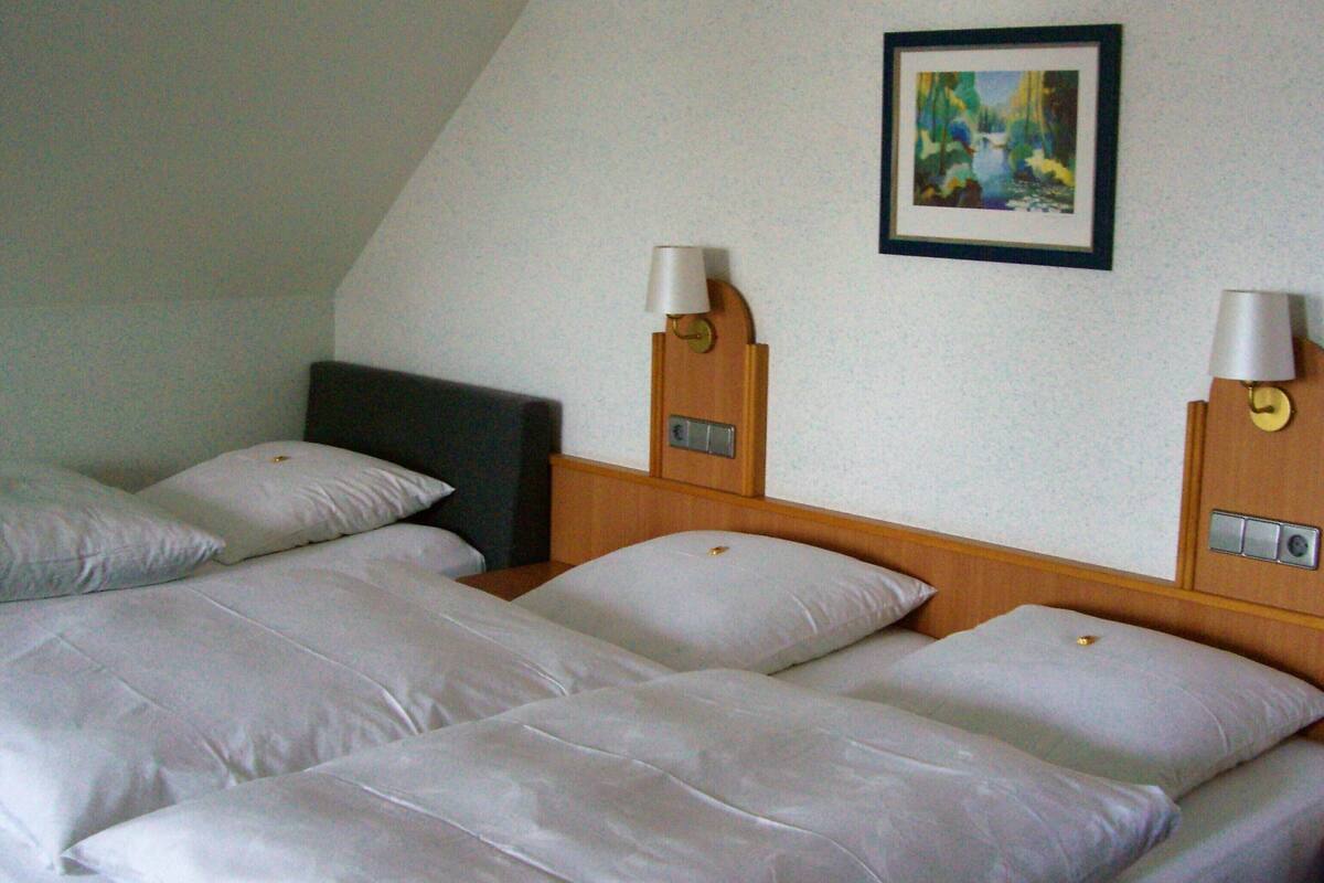 Blackout curtains, cots/infant beds, rollaway beds, free WiFi
