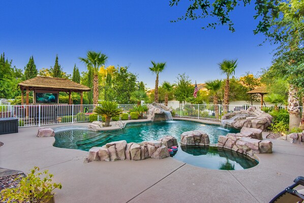 Outdoor pool, a heated pool