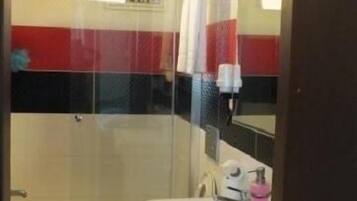 Dusche, Hydromassagedusche, Haartrockner, Handtücher