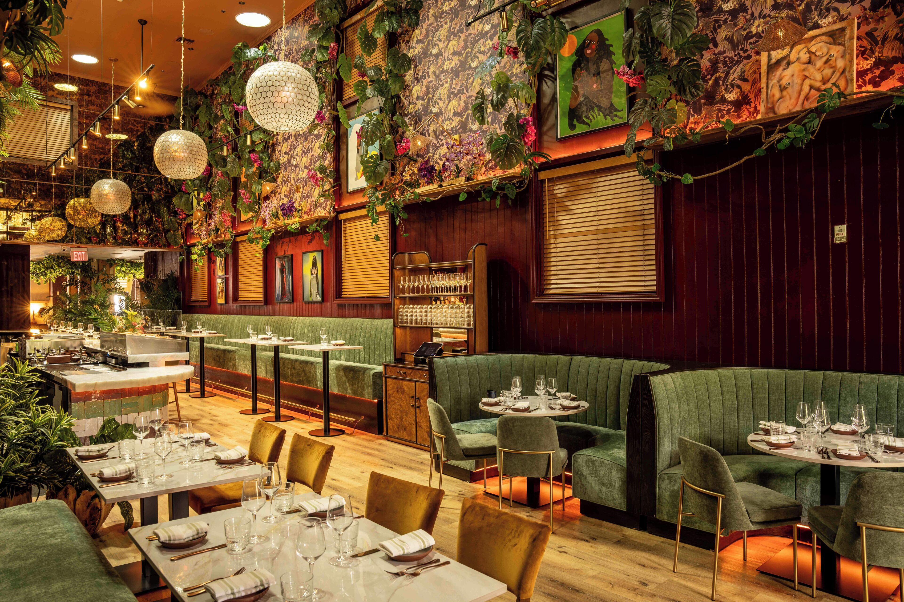 caribbean cuisine, garden views