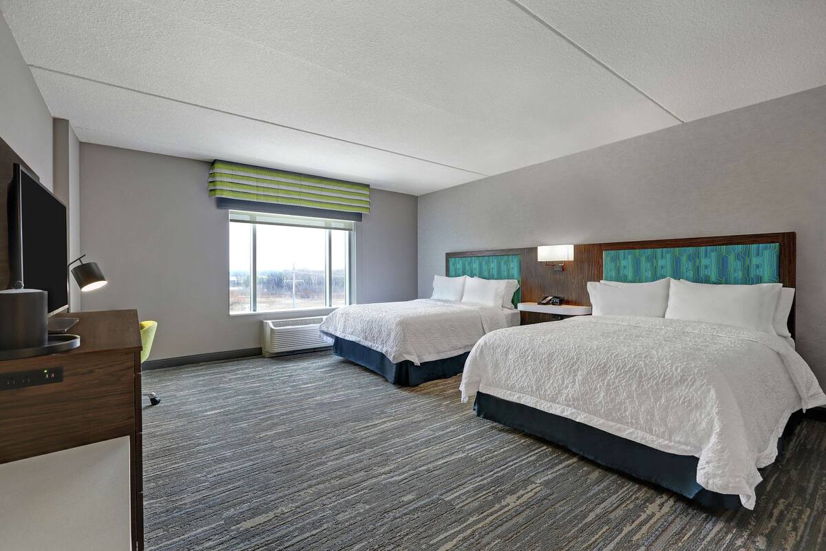 Desk, blackout drapes, iron/ironing board, WiFi