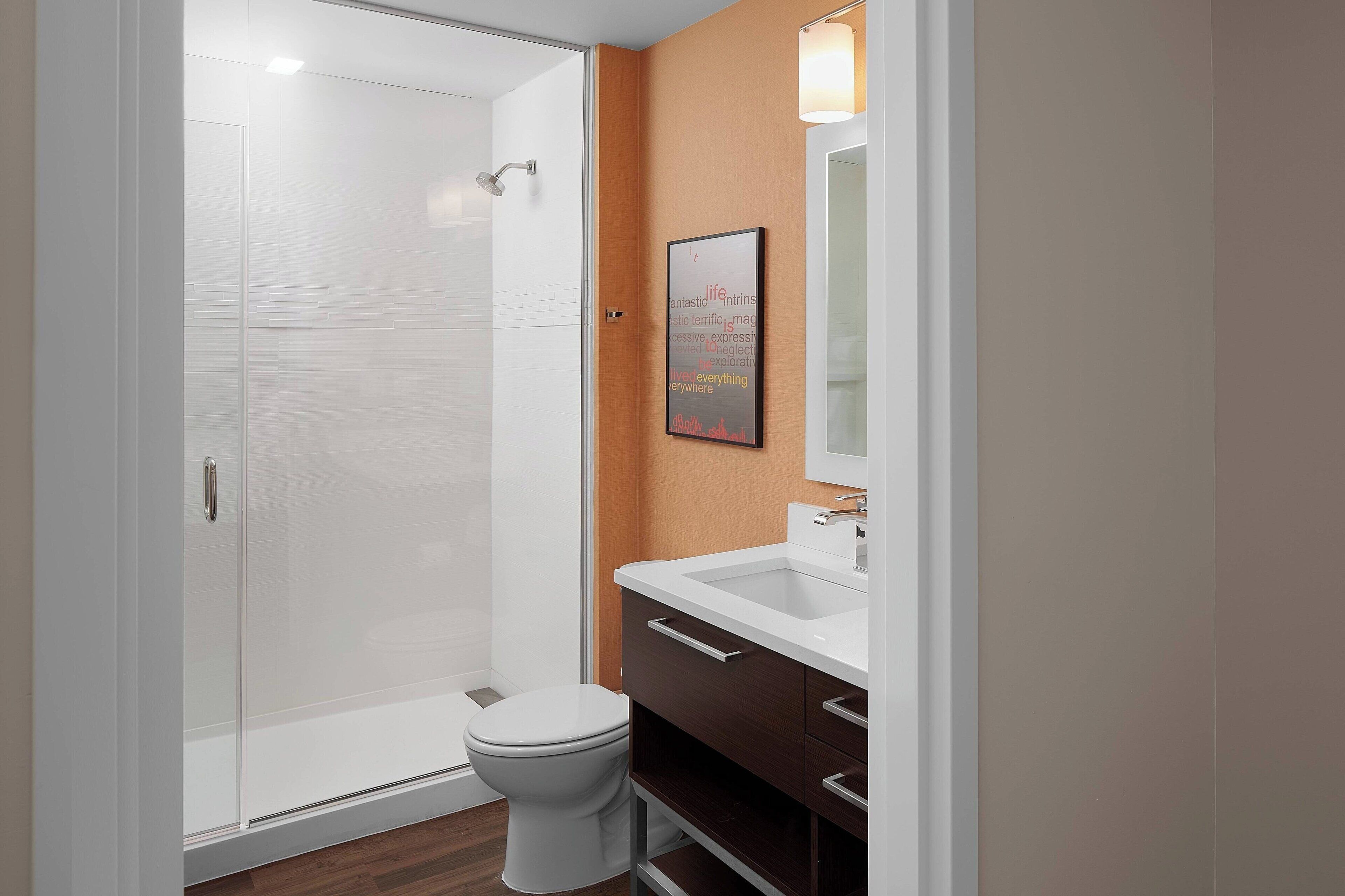 free toiletries, hair dryer, towels