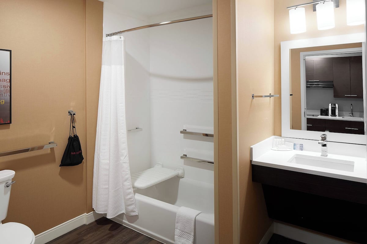 free toiletries, hair dryer, towels