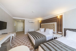 Premium bedding, minibar, in-room safe, laptop workspace