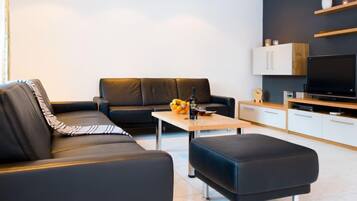 Flat-screen TV, DVD player