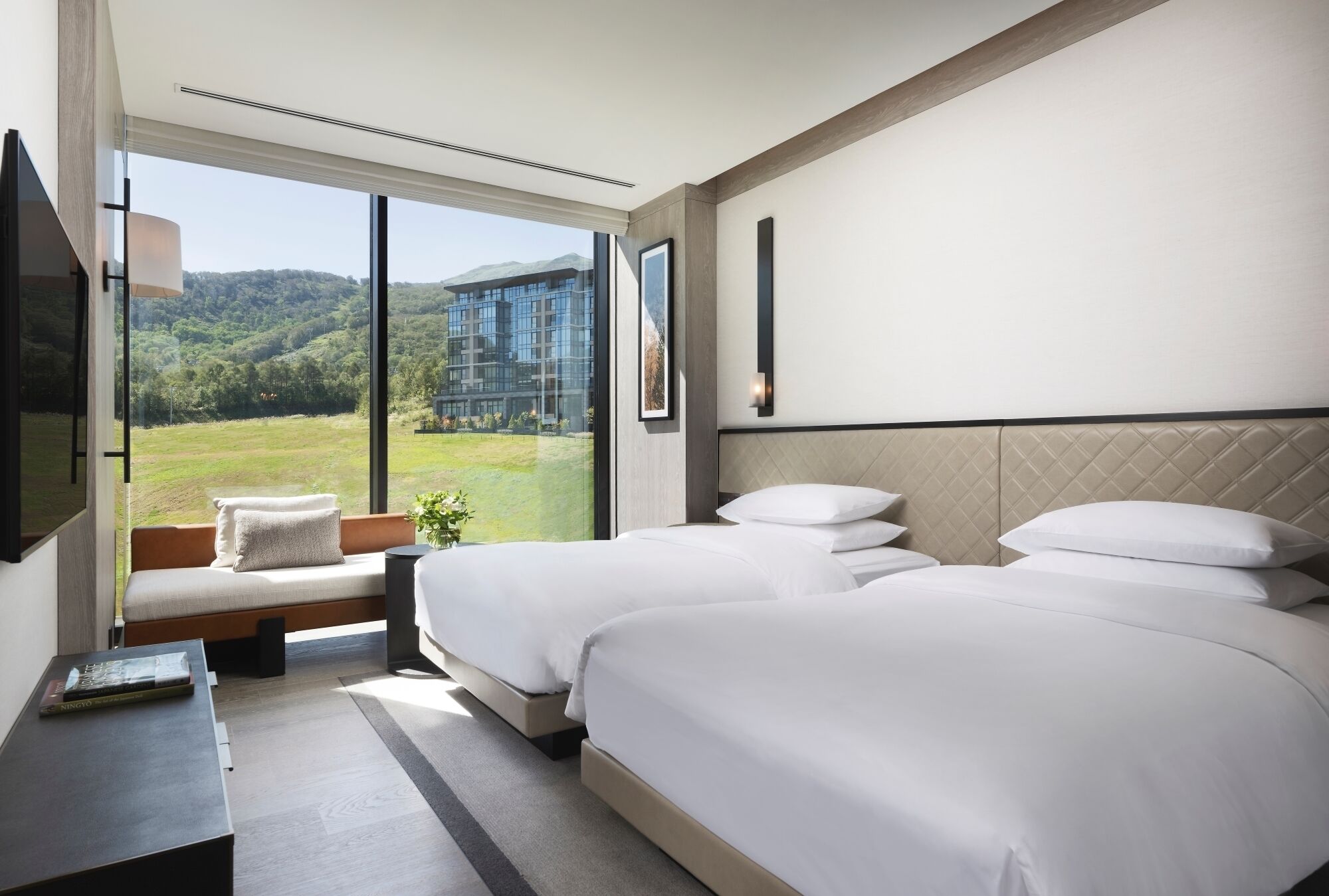 Chambre, 2 lits jumeaux, vue sur la montagne | Literie de qualité, minibar, coffre-fort pour ordinateur portable