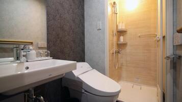 Room, Multiple Beds (GS201) | Bathroom | Free toiletries, hair dryer, slippers, bidet