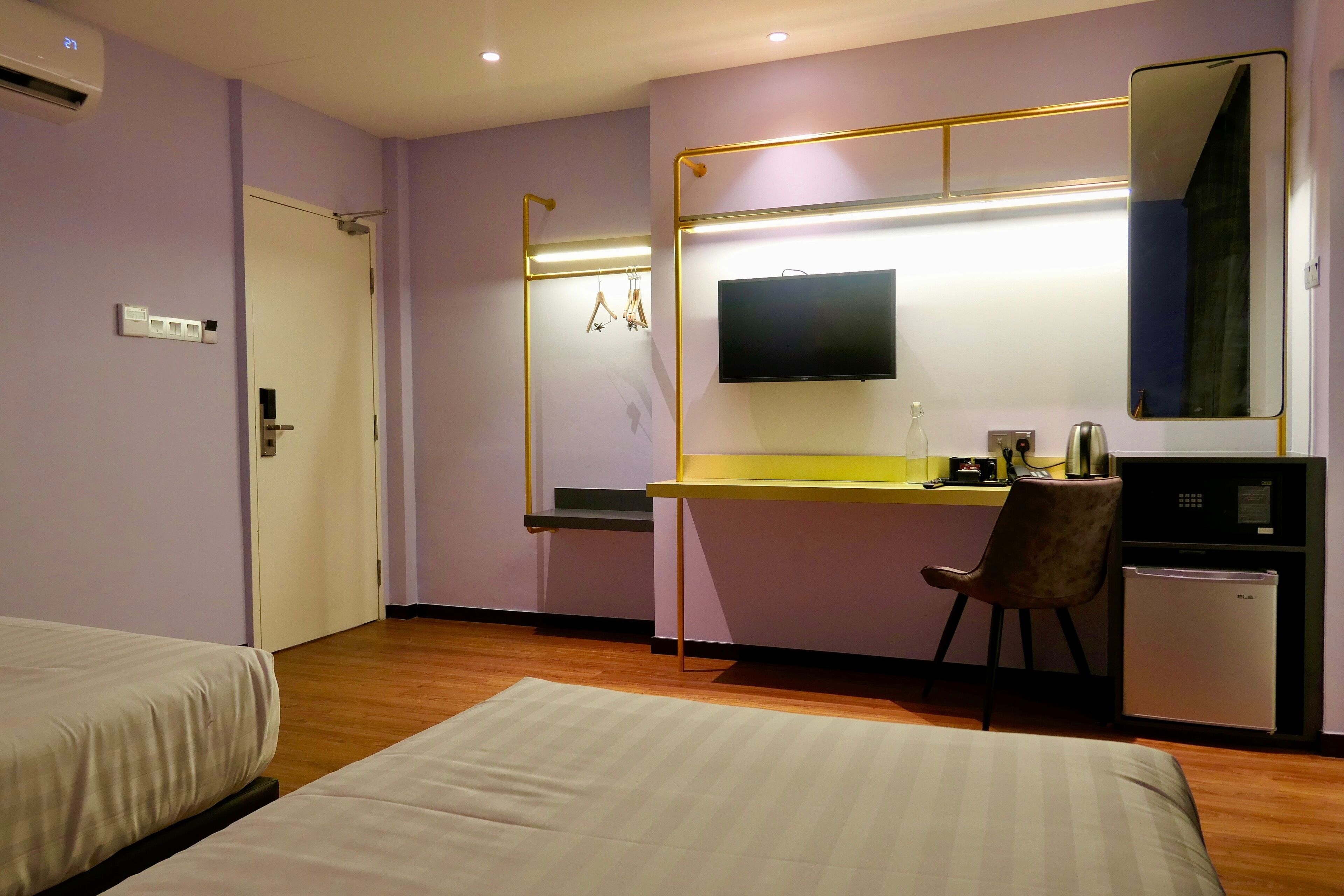 counselor room (twin) | in-room safe, desk, laptop workspace, iron/ironing board