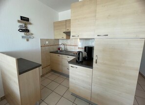 Fridge, microwave - Cozy apartment with balcony, pets allowed, for holidays or treatments (Balaruc-les-Bains)