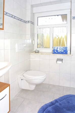 Regadera, secadora de cabello, toallas 