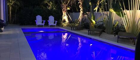 Outdoor pool, a heated pool