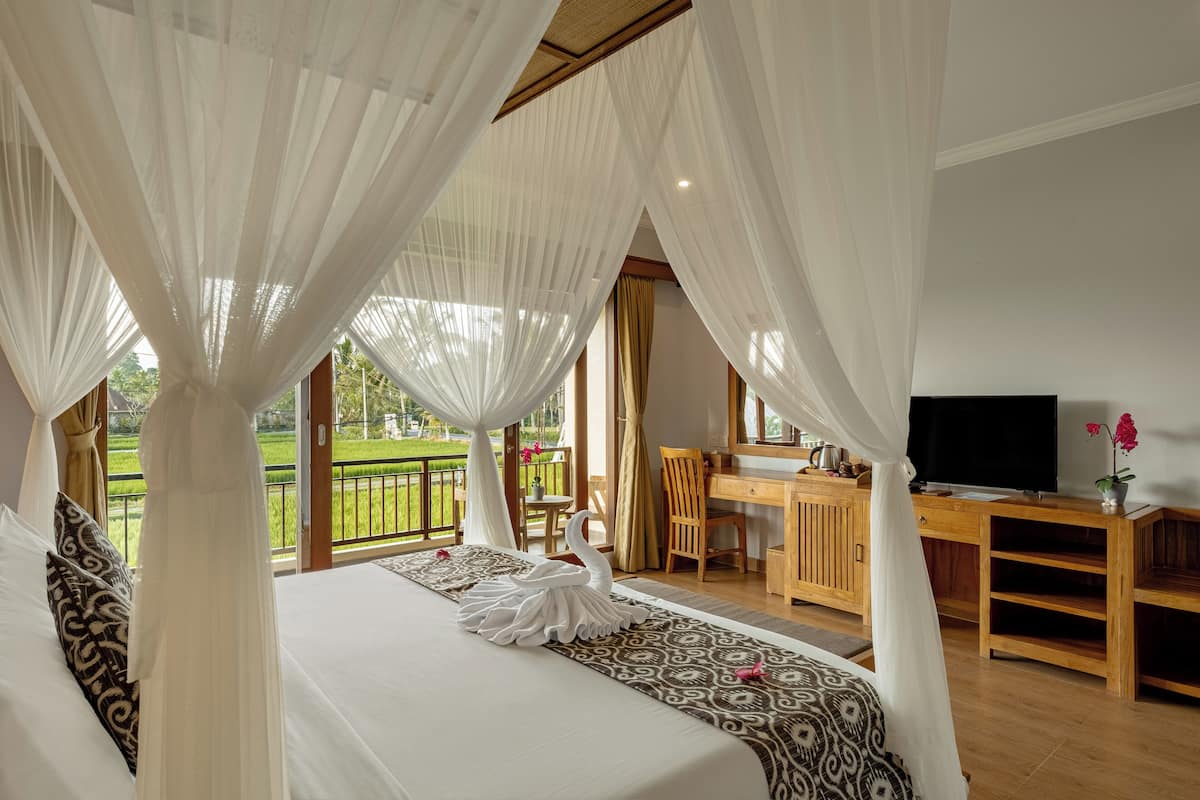 Phòng Deluxe, ban công (with Rice Field View) | Két bảo mật tại phòng, bàn