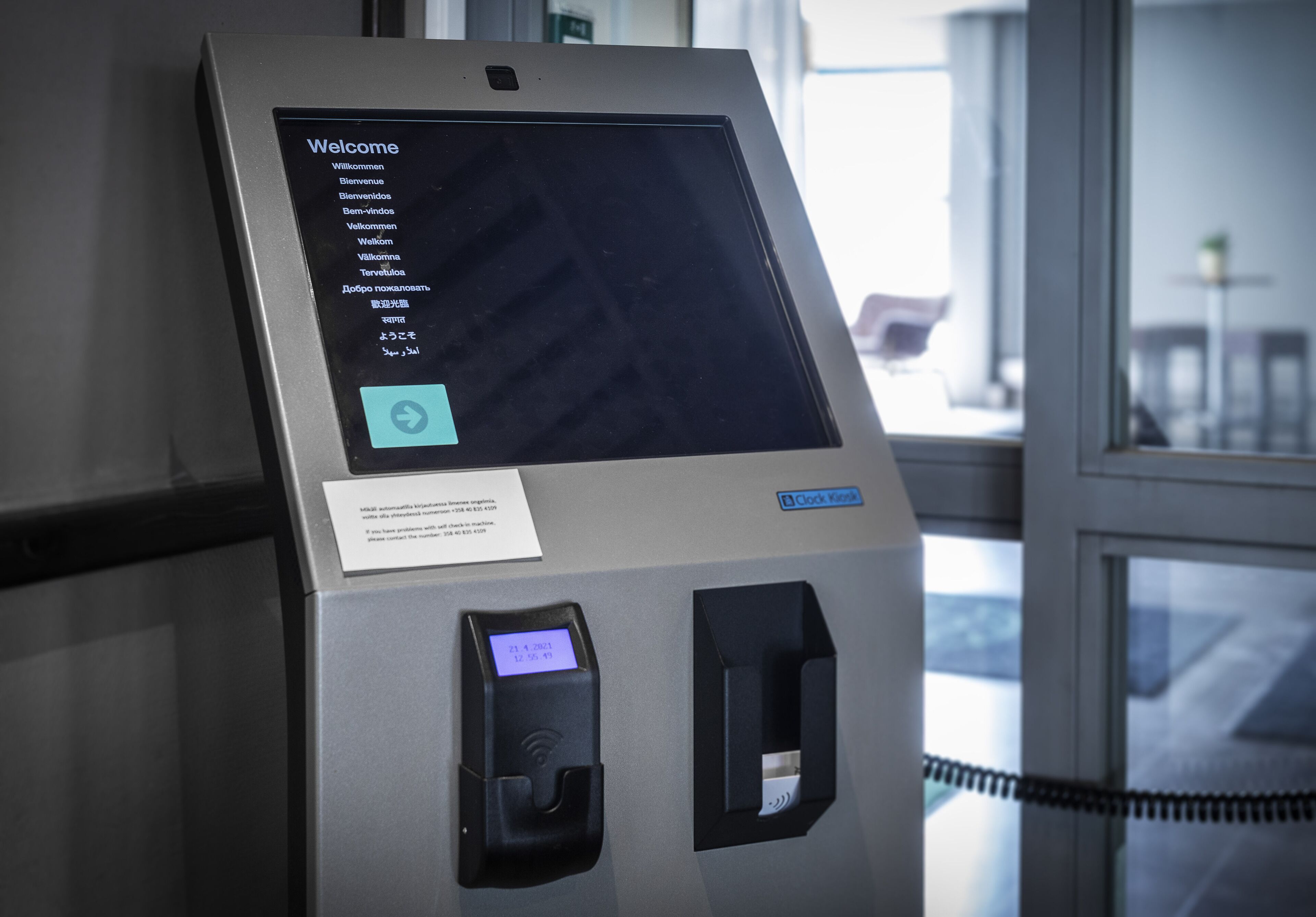 check-in/check-out kiosk