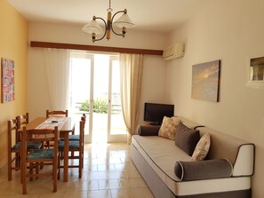 Apartment, 2 Bedrooms, Sea View | Living room | Flat-screen TV - Menigos Type A2R no90 Seaview 2 Bedroom (Corfu)