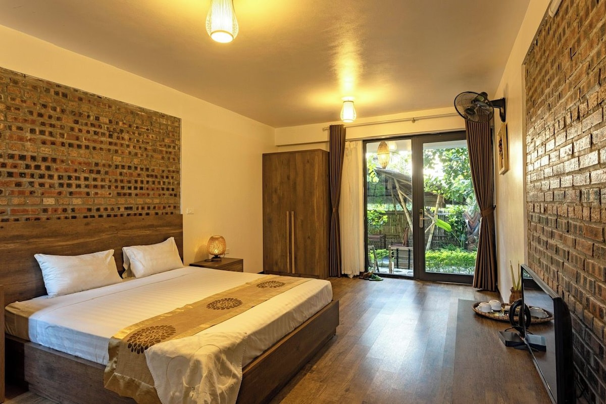 Quarto casal superior, vista para o jardim | Roupas de cama de algodão egípcio, roupas de cama premium